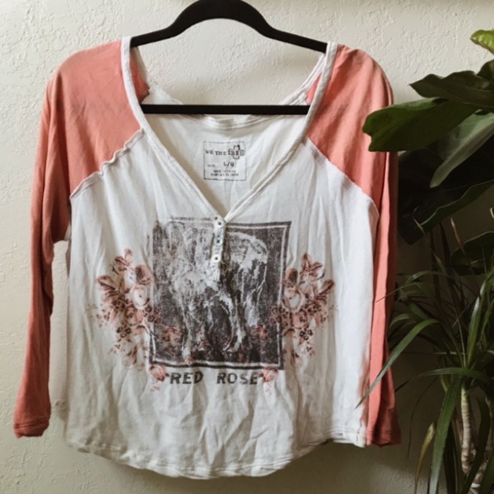 Red Rose Graphic Raglan tee